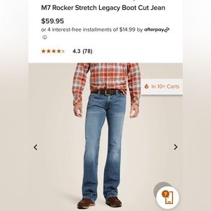 Ariat M7 Rocker Stretch Legacy Boot Cut Jean. Size 35/32. NWOT!!